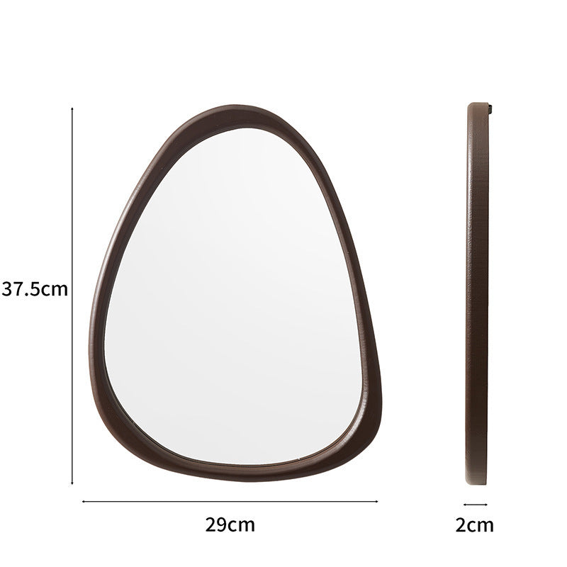 Miroir suspendu design en bois de forme irrégulière