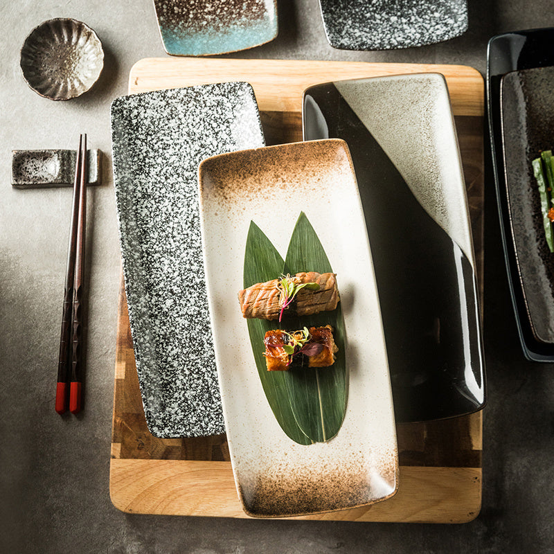 Assiettes en céramique japonaises, plat à sushi, vaisselle, plateau, couverts