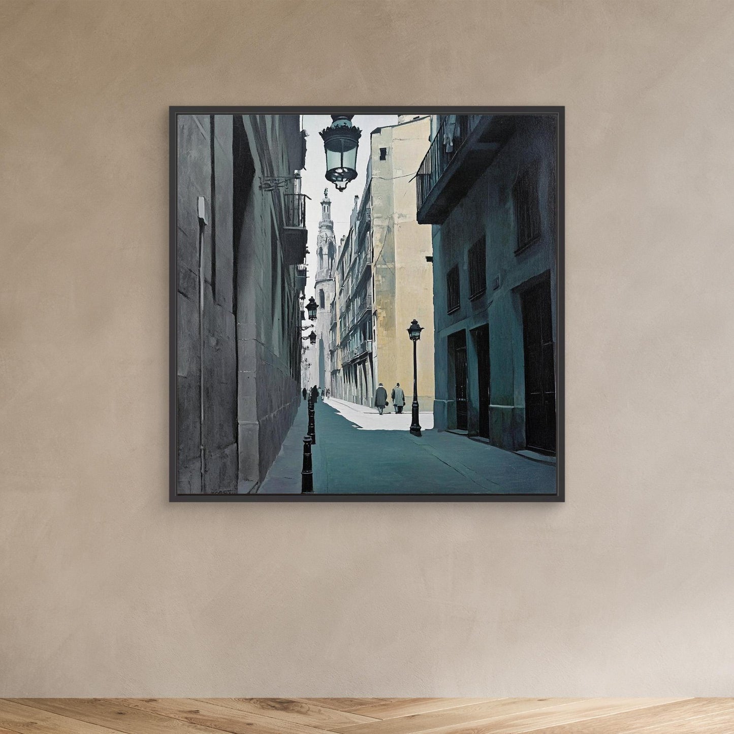 Painting of a street in El Born, Barcelona