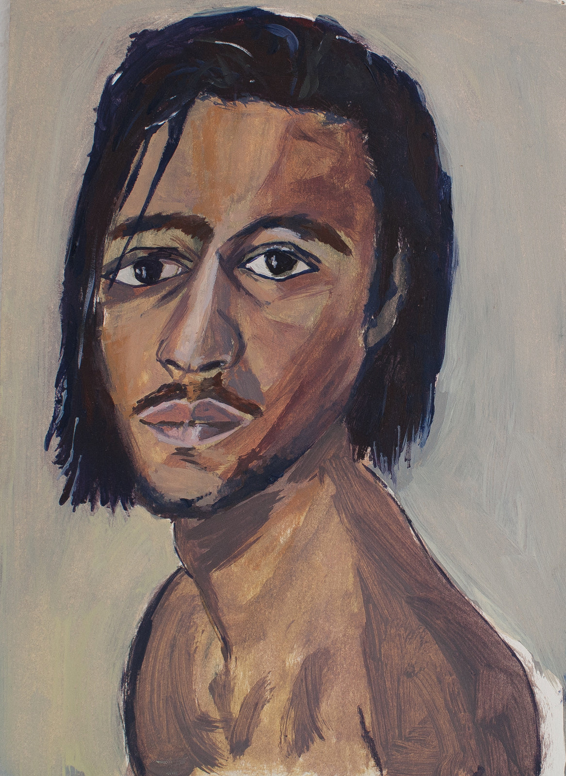 Poster print of Original Art: Retrato de hombre N1