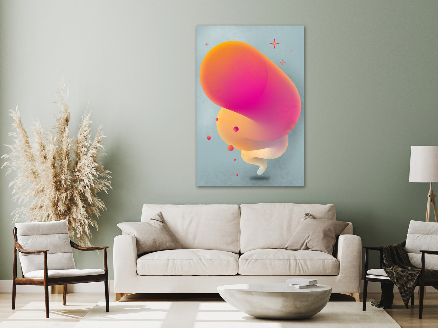 Canvas Print - Pink Streak (1 Part) Vertical
