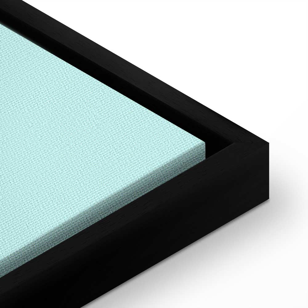 Impresión en lienzo - Forma metálica - Escultura abstracta sobre fondo menta con halo púrpura