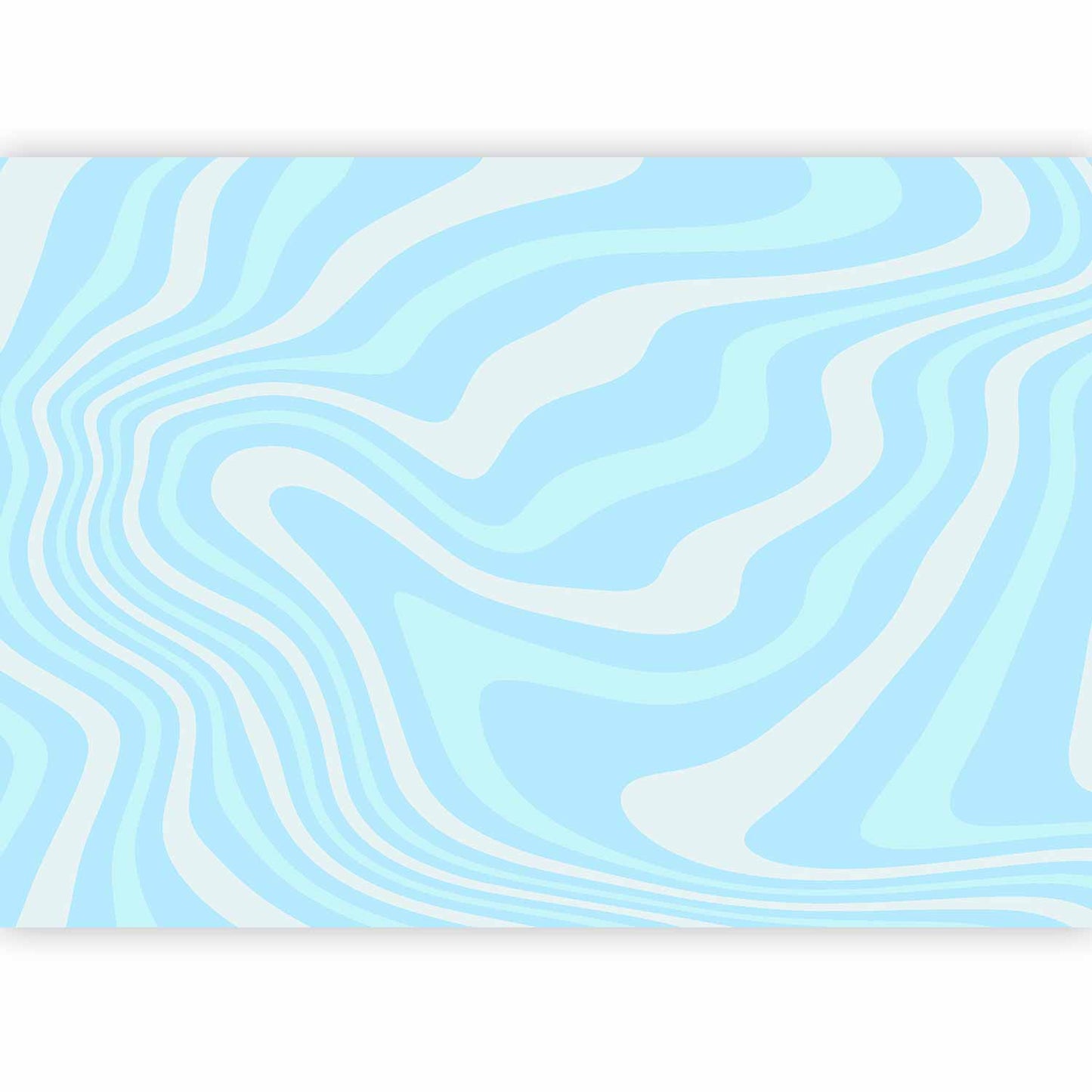 Wall Mural - Composition in Blues and Whites - Harmonious Abstract Waves in a Cool Color Tone