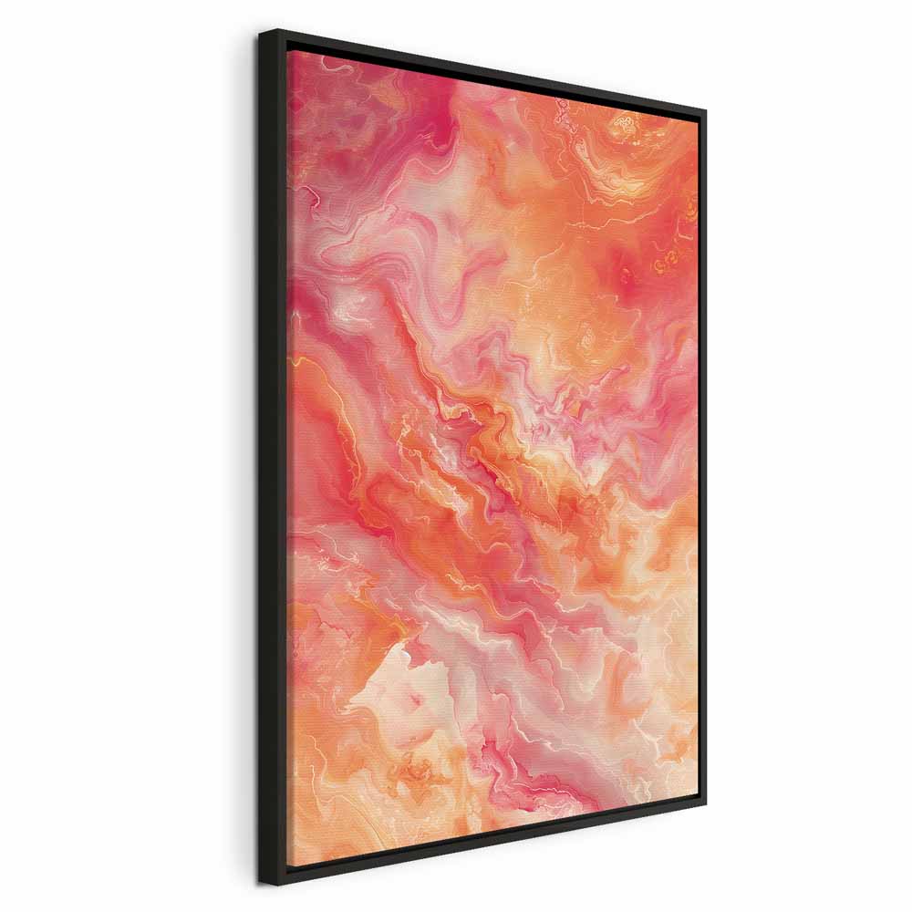 Impresión en lienzo - Colores ardientes - Formas dinámicas en colores fuego y rosa