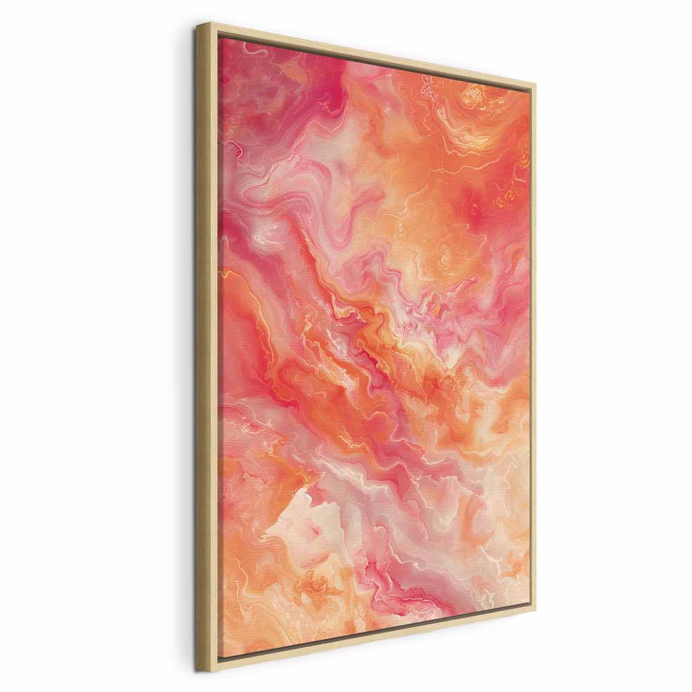 Impresión en lienzo - Colores ardientes - Formas dinámicas en colores fuego y rosa