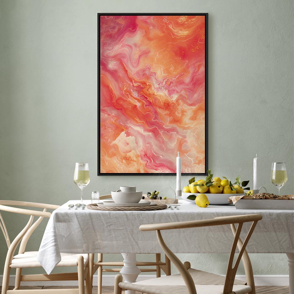Impresión en lienzo - Colores ardientes - Formas dinámicas en colores fuego y rosa