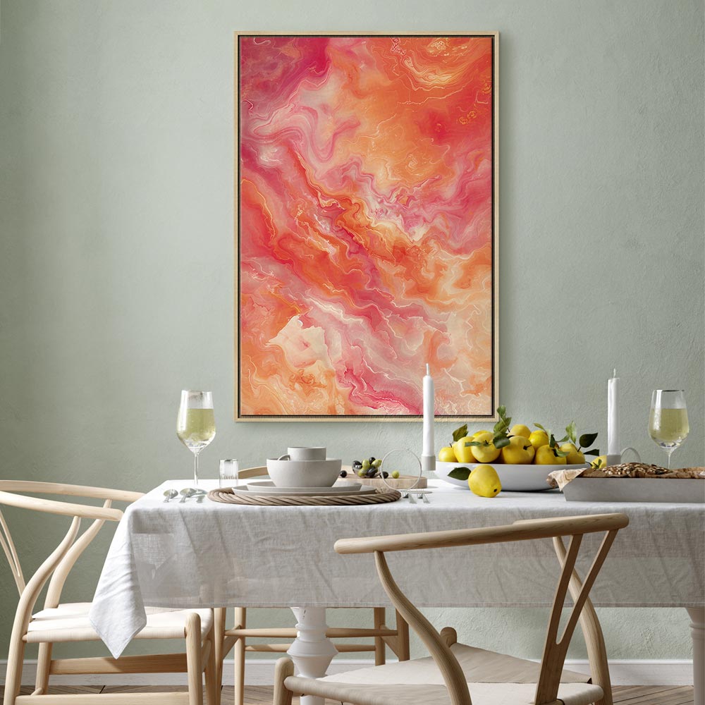 Impresión en lienzo - Colores ardientes - Formas dinámicas en colores fuego y rosa