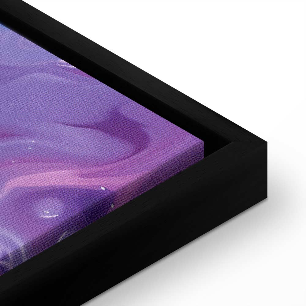Impresión en lienzo - Flujos nocturnos - Ondas abstractas en tonos azules y violetas