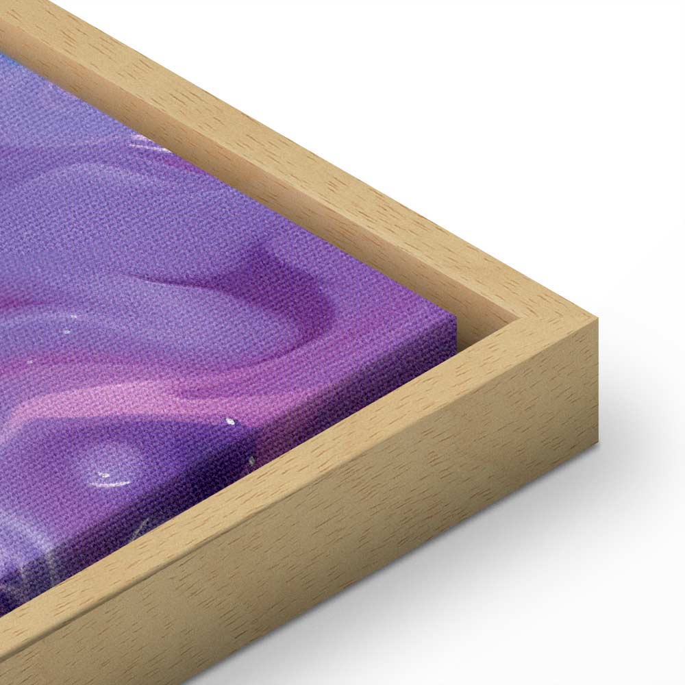Impresión en lienzo - Flujos nocturnos - Ondas abstractas en tonos azules y violetas