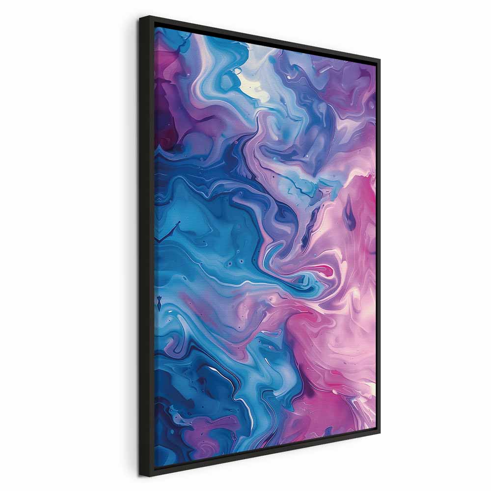 Impresión en lienzo - Flujos nocturnos - Ondas abstractas en tonos azules y violetas