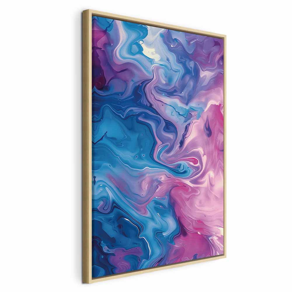 Impresión en lienzo - Flujos nocturnos - Ondas abstractas en tonos azules y violetas