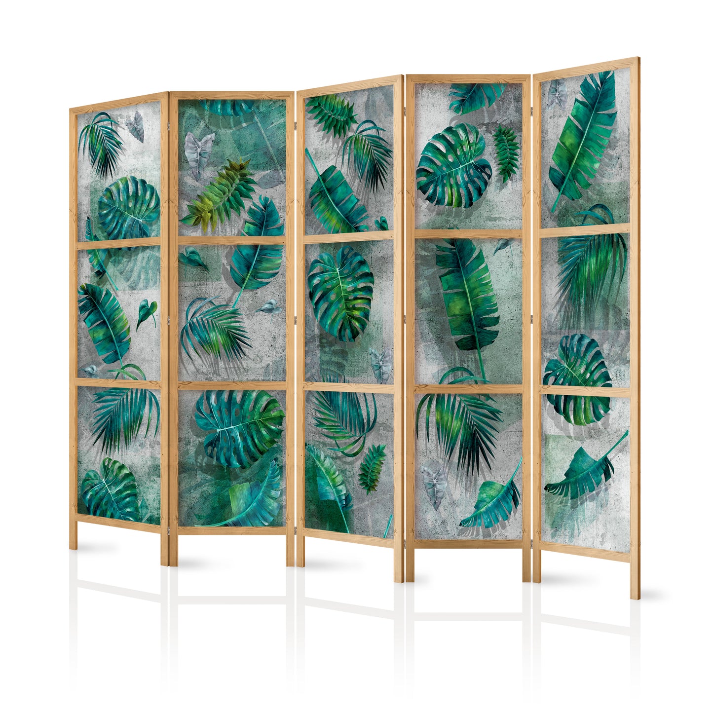 Japanese Room Divider - Leaves on the Concrete II