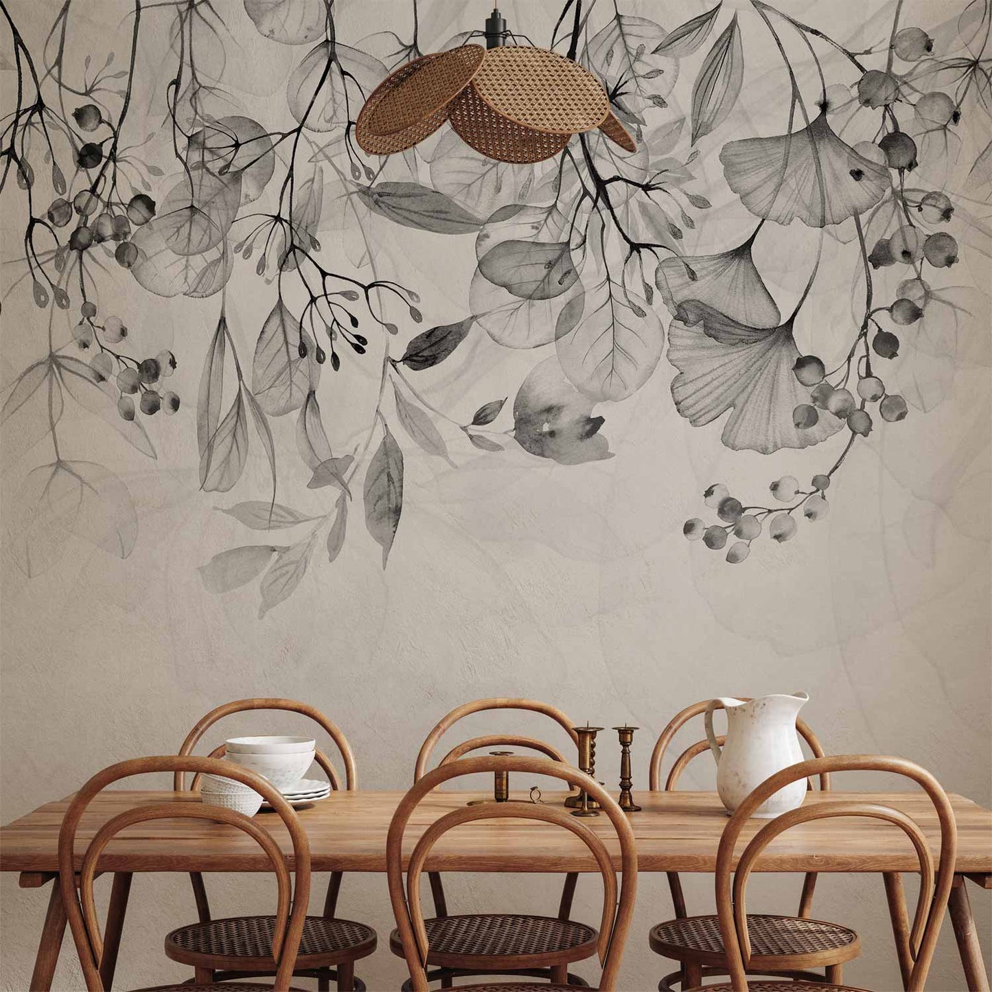 Wall Mural - Foggy Nature - Grey