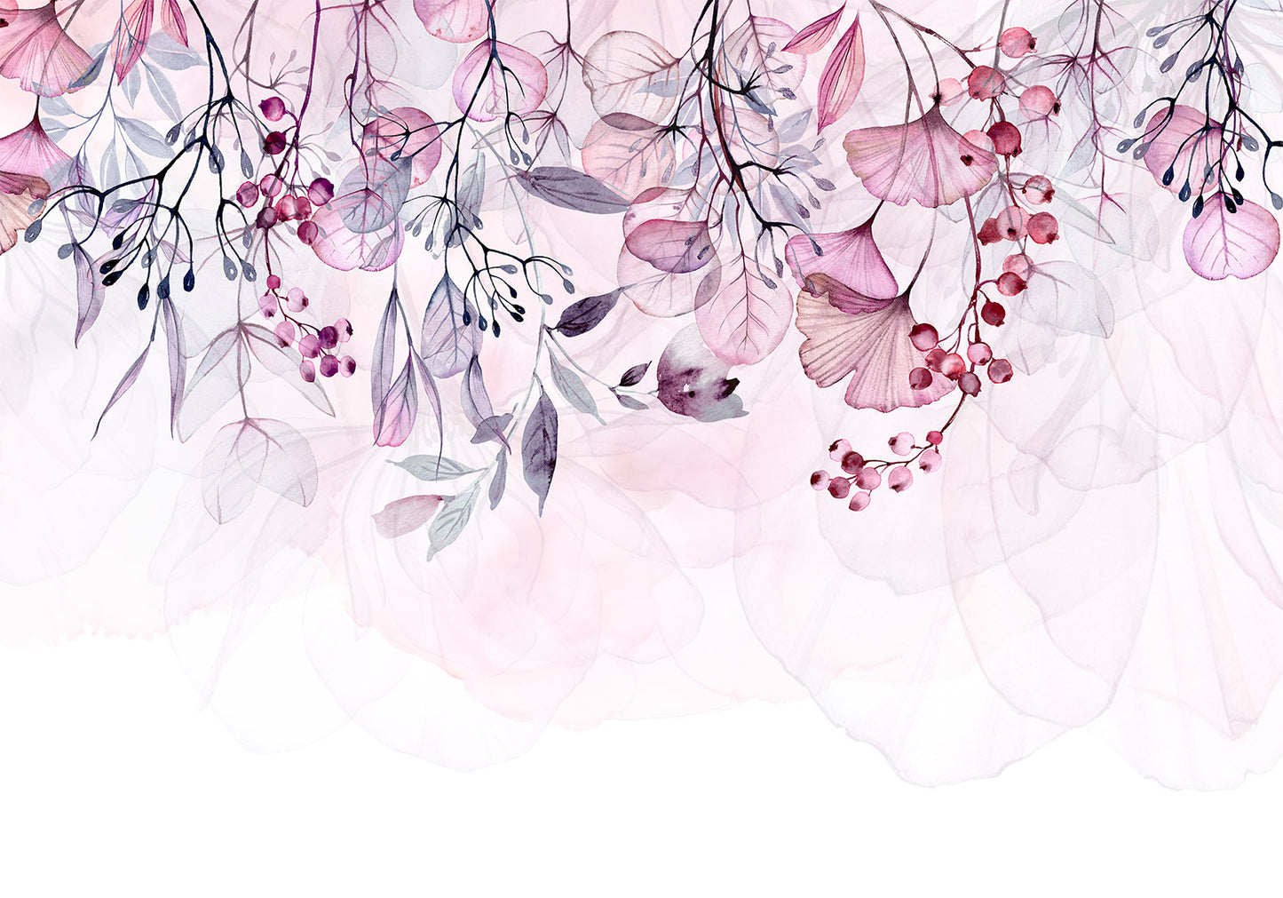 Wall Mural - Foggy Nature - Pink
