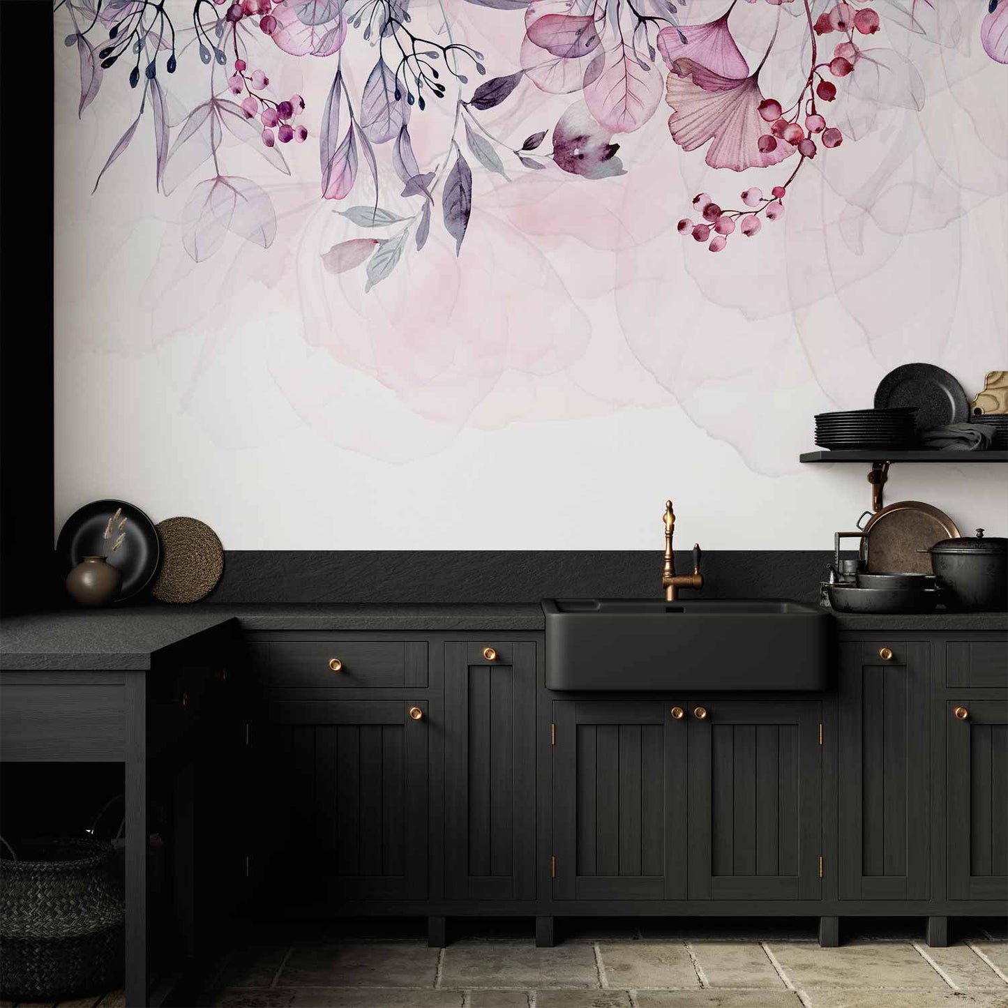 Wall Mural - Foggy Nature - Pink
