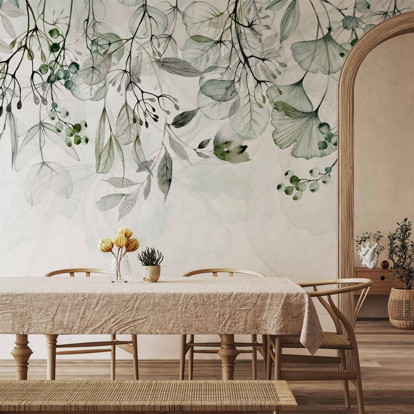Wall Mural - Foggy Nature - Green