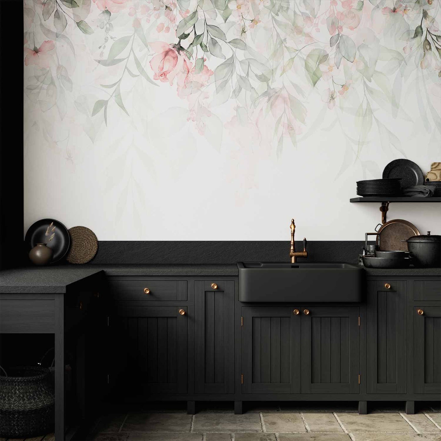 Wall Mural - Waterfall of Roses - First Variant