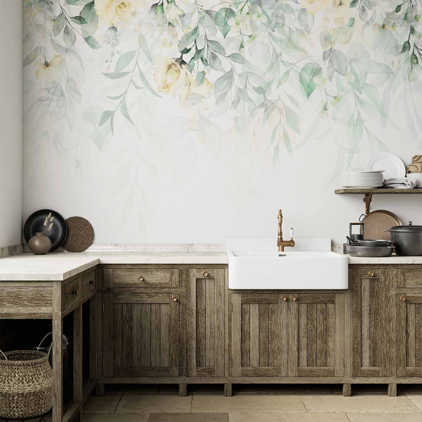 Wall Mural - Waterfall of Roses - Second Variant