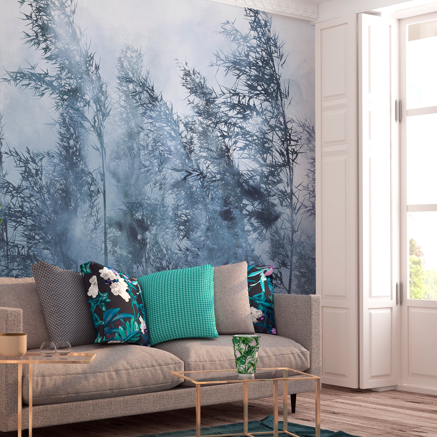 Wall Mural - Tall Grasses - Grey