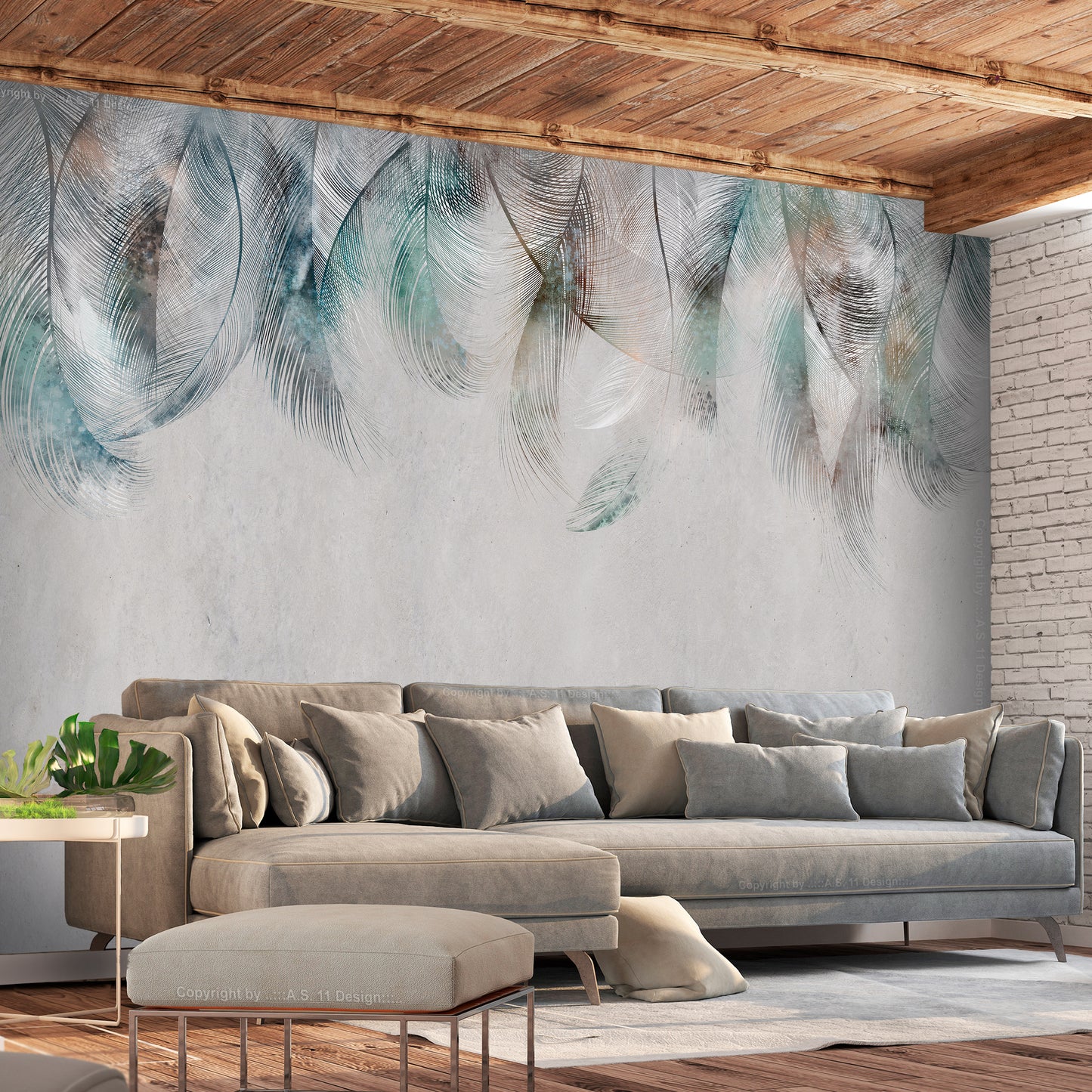 Wall Mural - Colourful Feathers