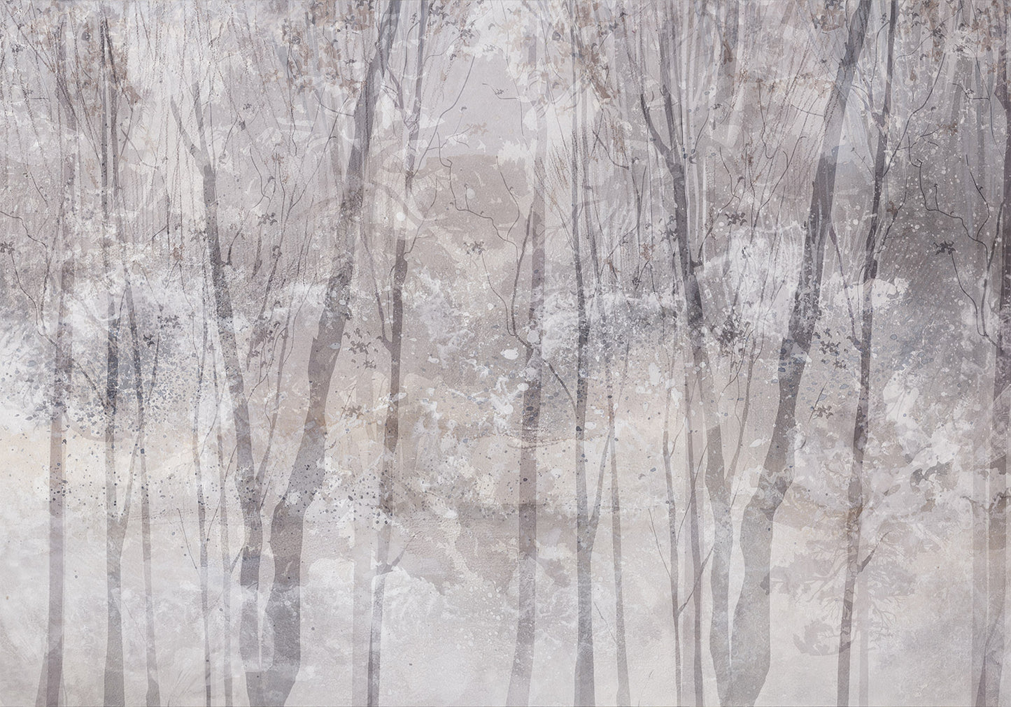 Wall Mural - Eternal forest - landscape with winter landscape in cool colours