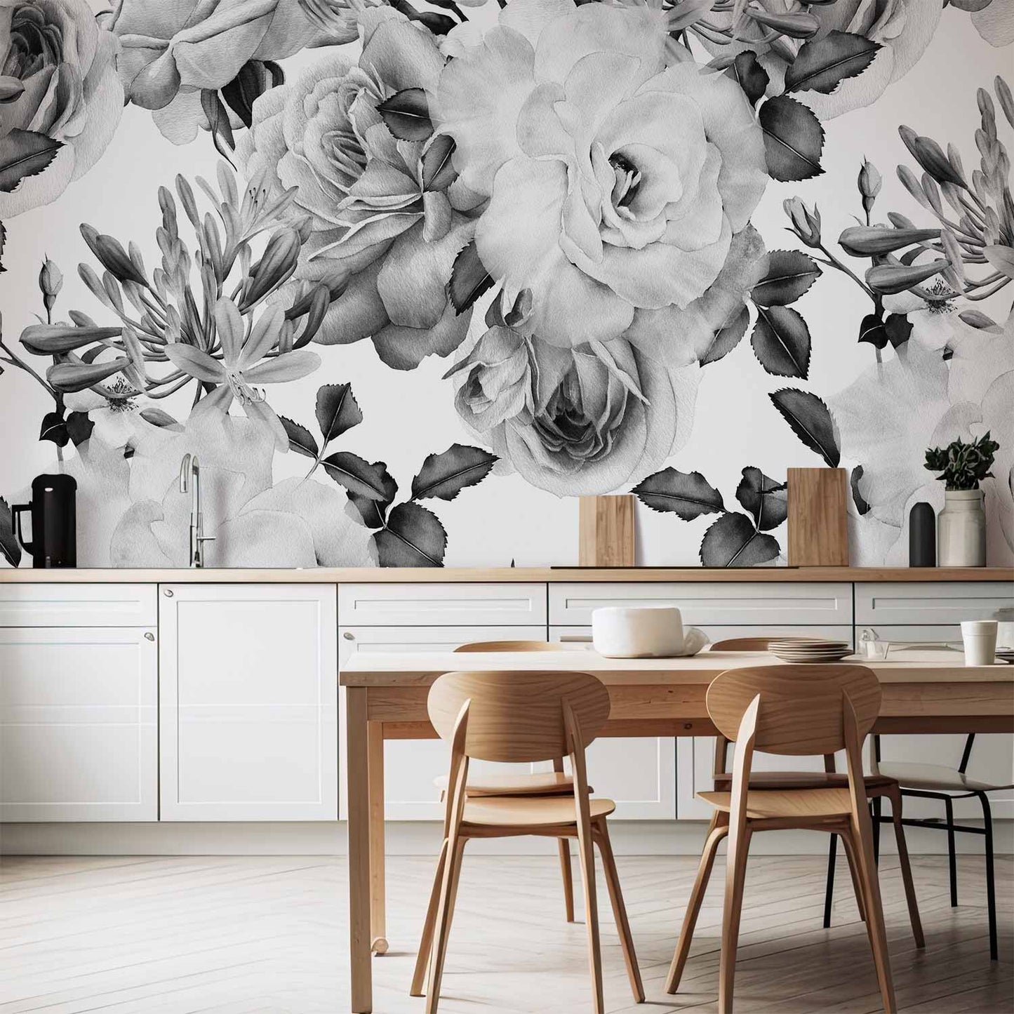 Wall Mural - Sentimental Garden (Black and White)