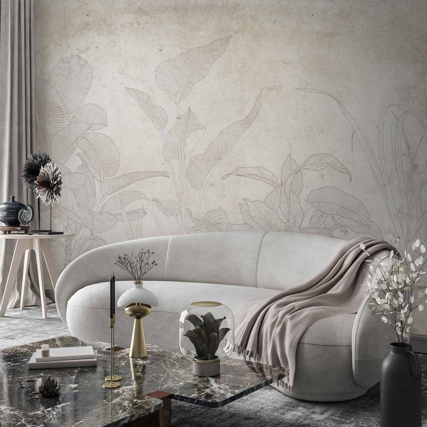 Wall Mural - Subtle Exotic Plants