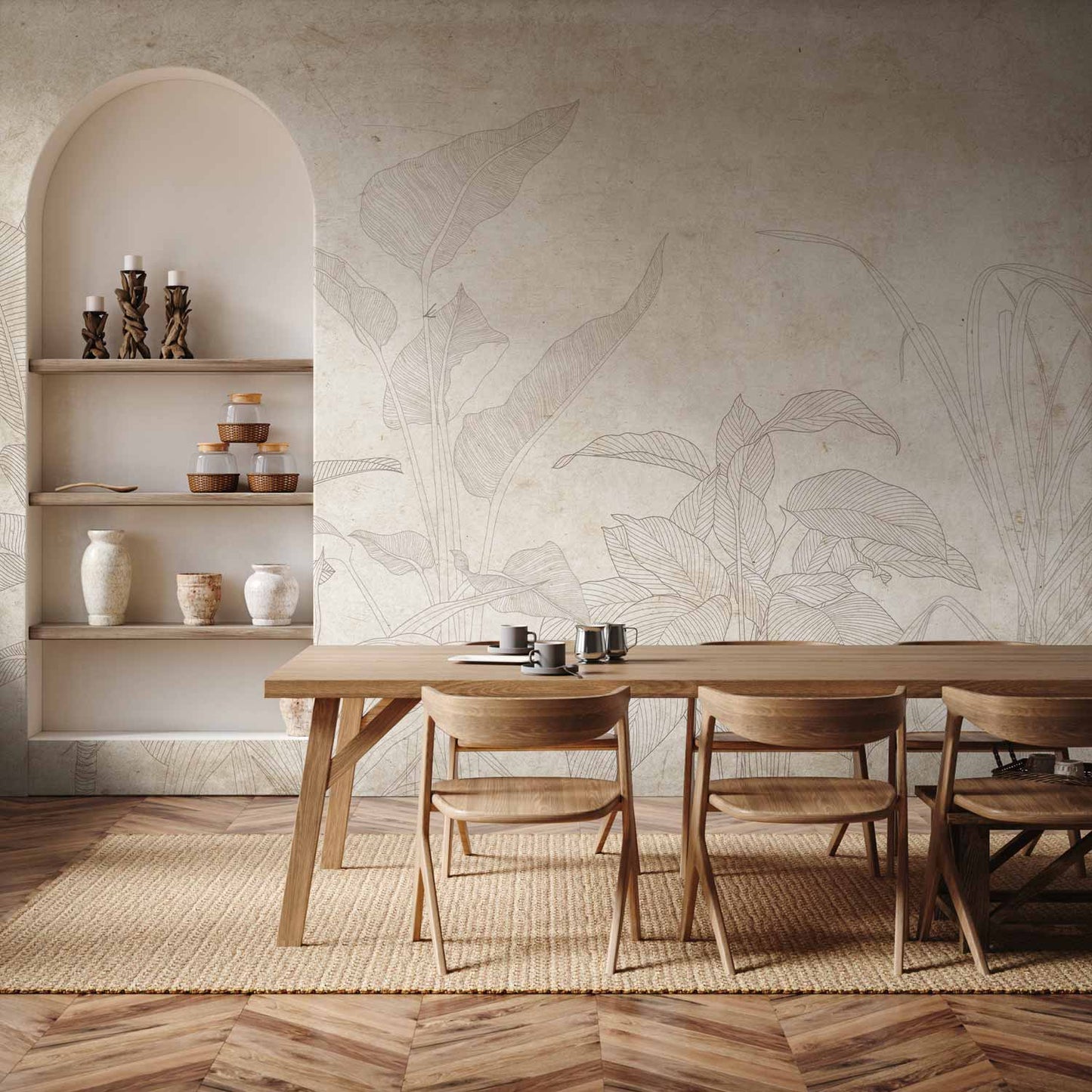 Wall Mural - Subtle Exotic Plants