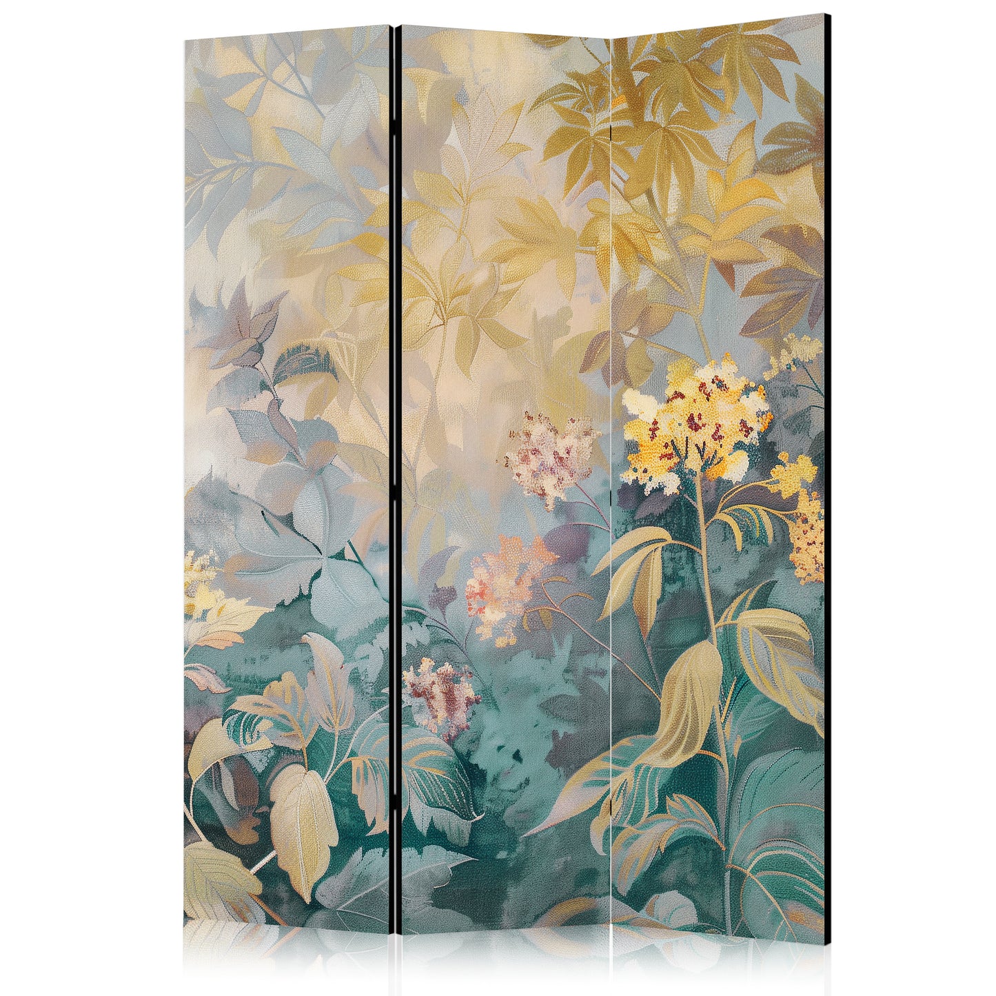 Biombo - Tapiz con prado y flores - Kilim con motivos primaverales