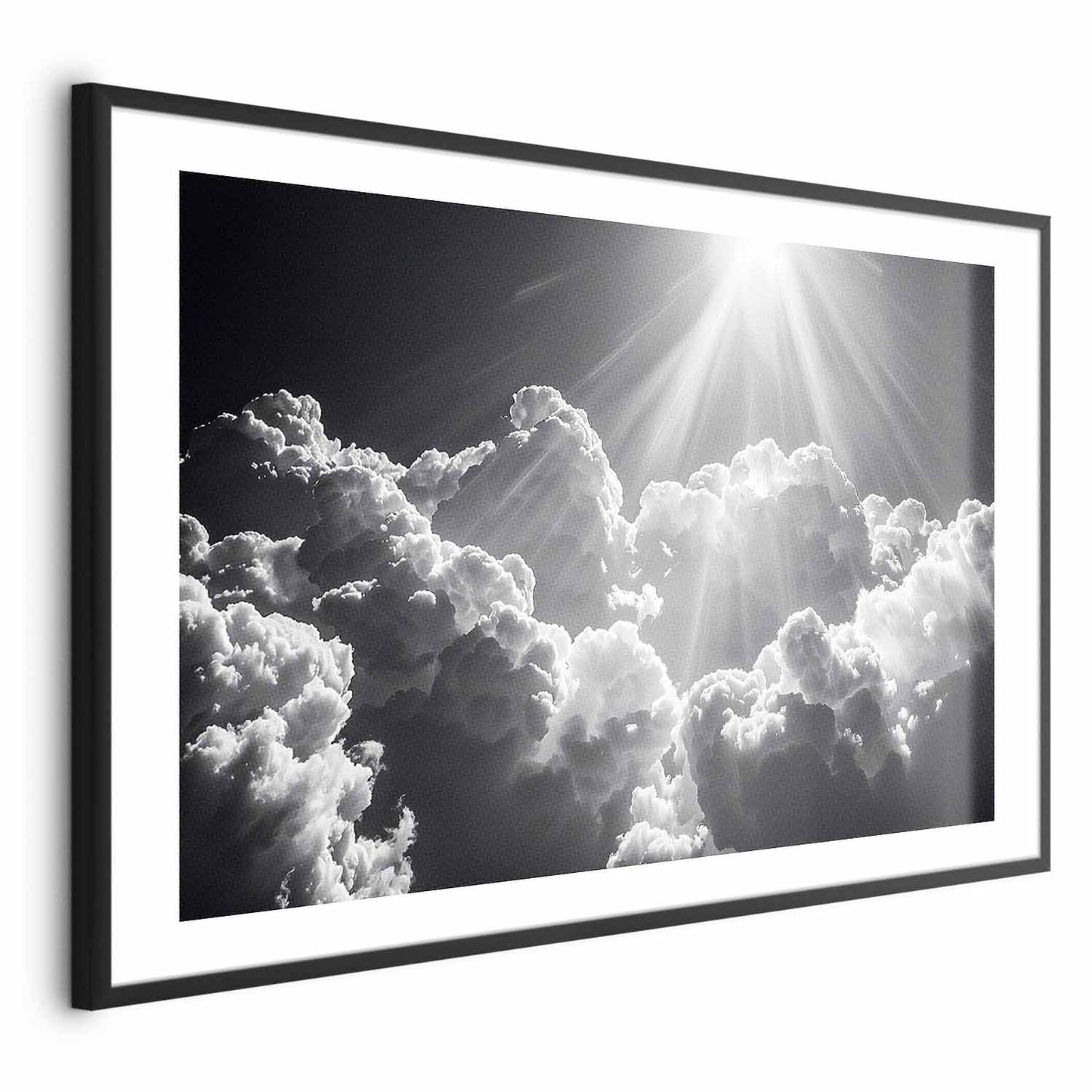 Poster - Hope in the Clouds: Inspiring Sun Rays Awaken Emotions