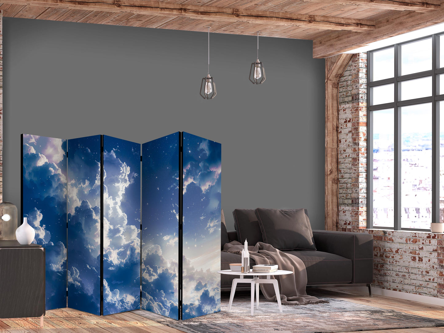 Biombo - Nubes estrelladas y luz delicada en un rincón del cielo