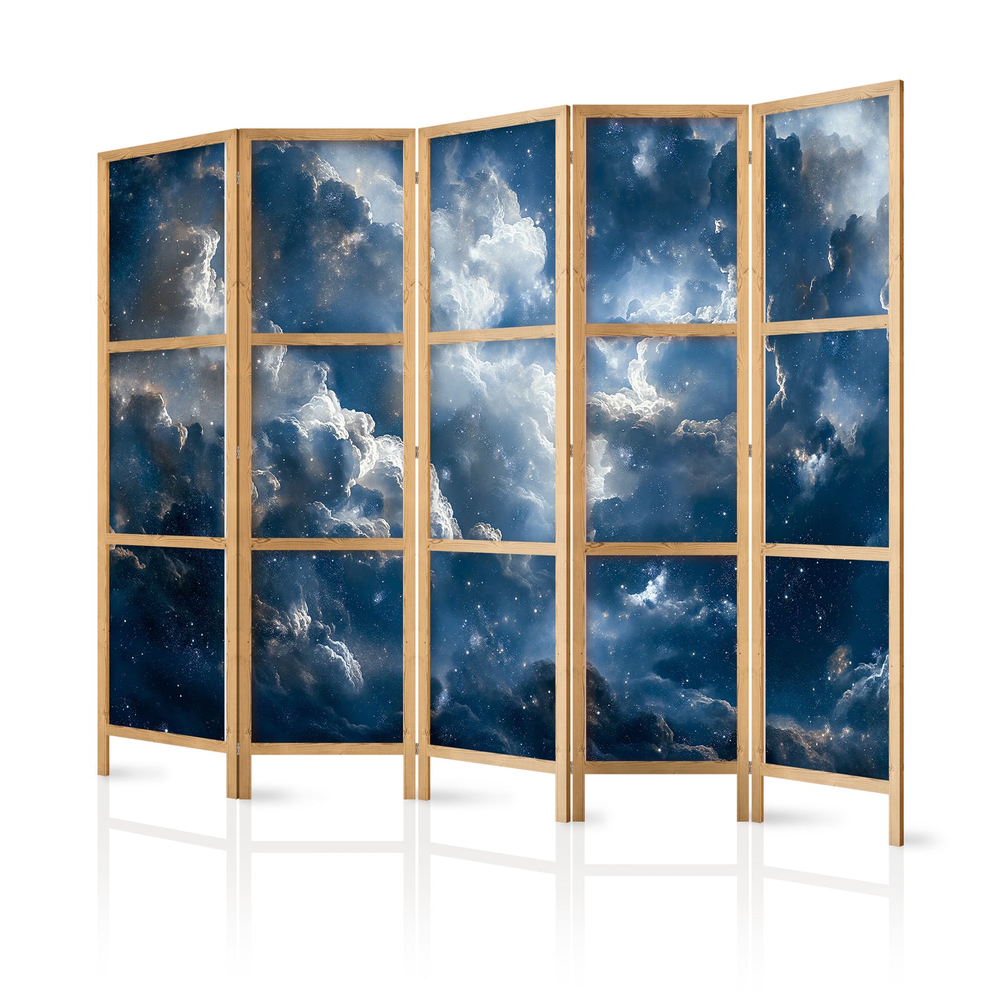 Biombo japonés - Maravillas astronómicas: Nubes y estrellas en armonía