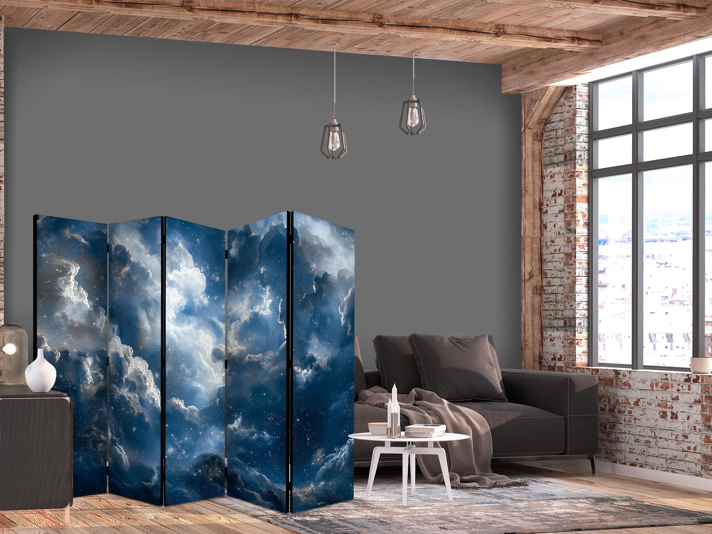 Biombo - Maravillas astronómicas: Nubes y estrellas en armonía