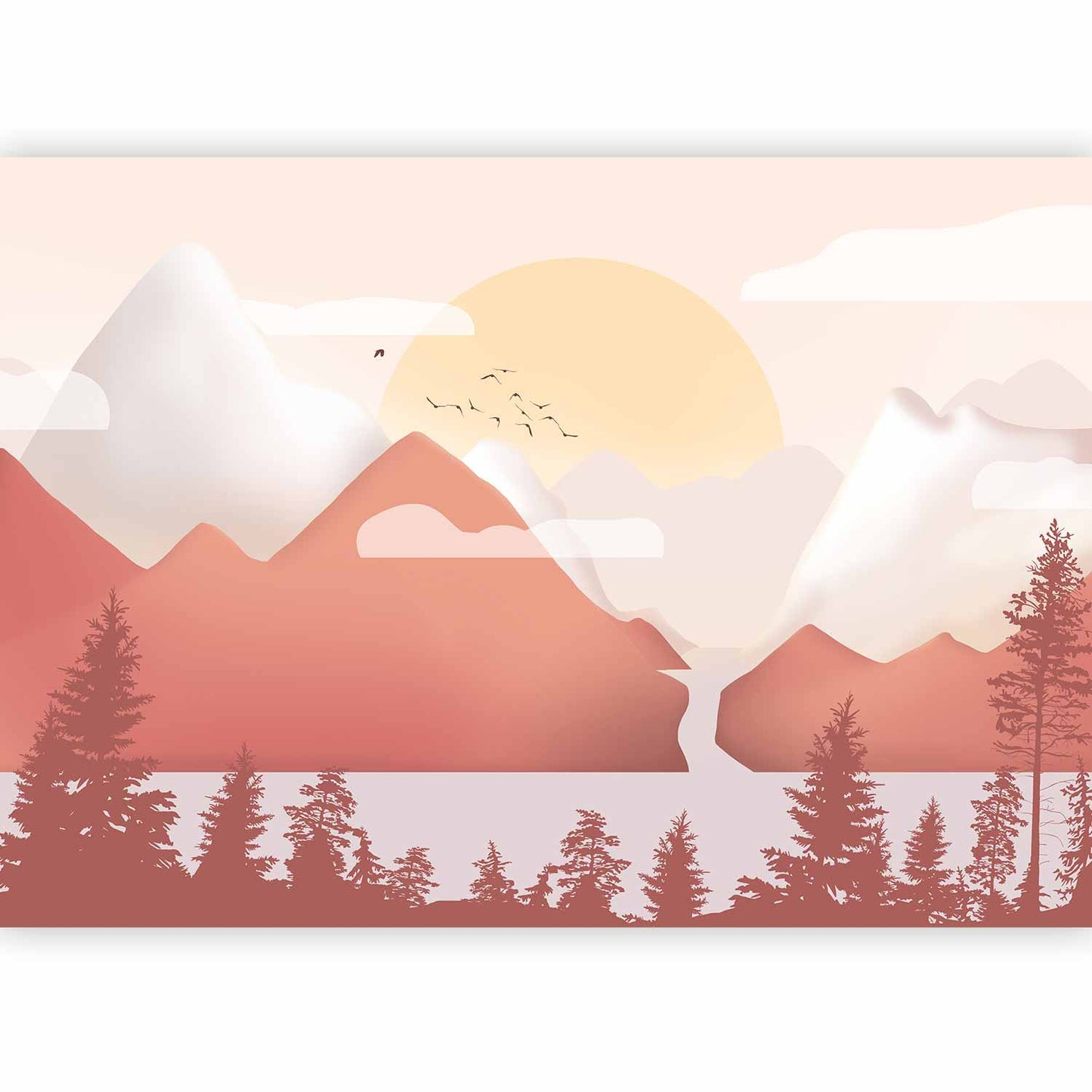 Wall Mural - Landscape at Sunset - First Variant