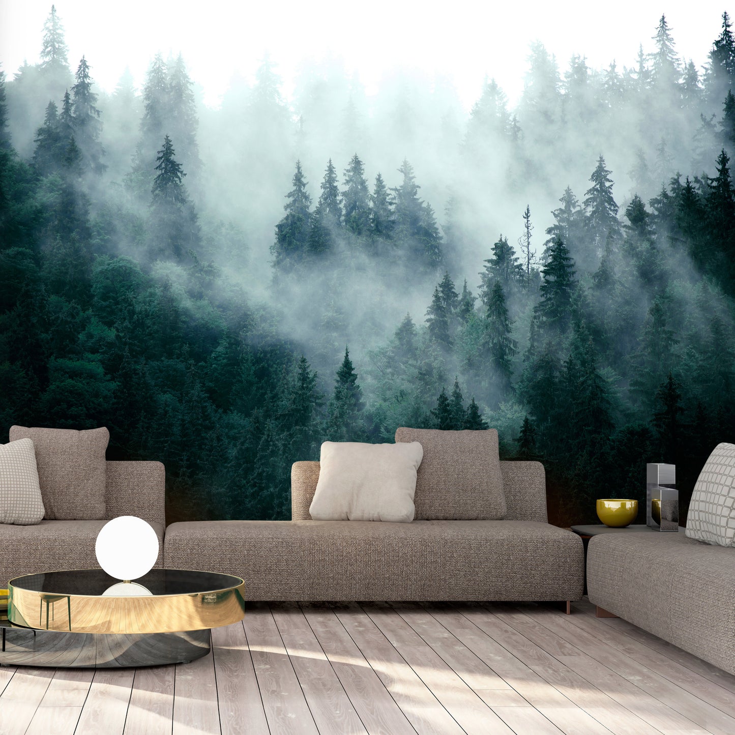 Wall Mural - Mountain Forest (Dark Green)