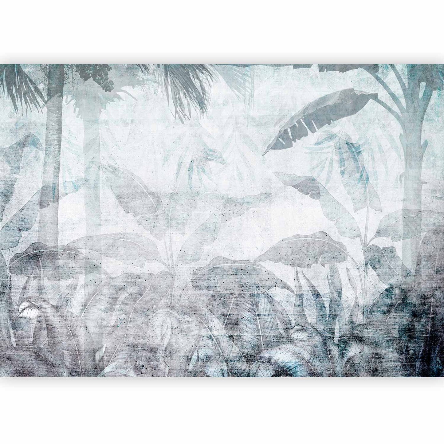 Wall Mural - Vanishing jungle - landscape of exotic nature in blue tones