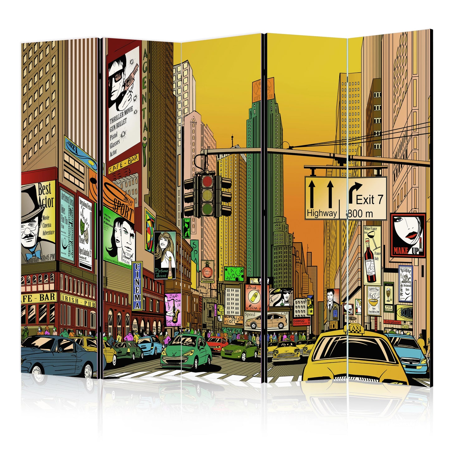 Room Divider - Vibrant city - NY II