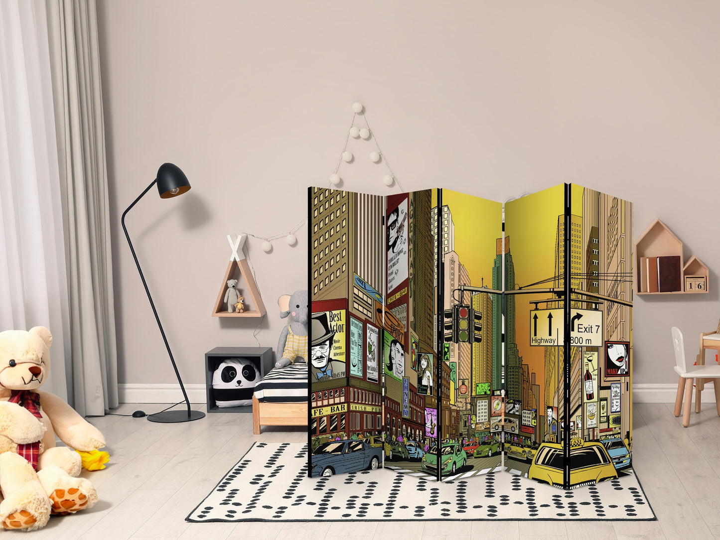 Room Divider - Vibrant city - NY II