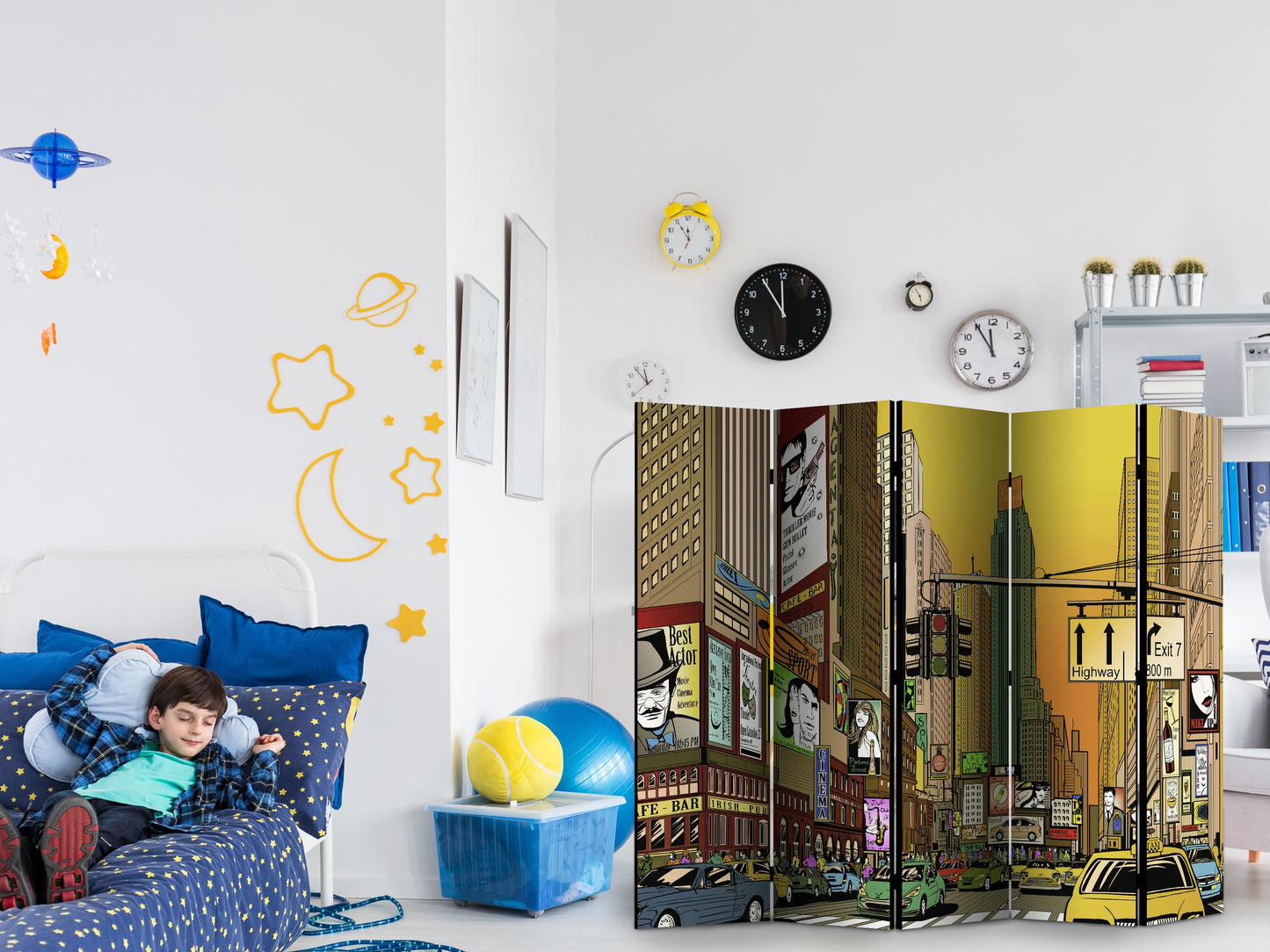 Room Divider - Vibrant city - NY II