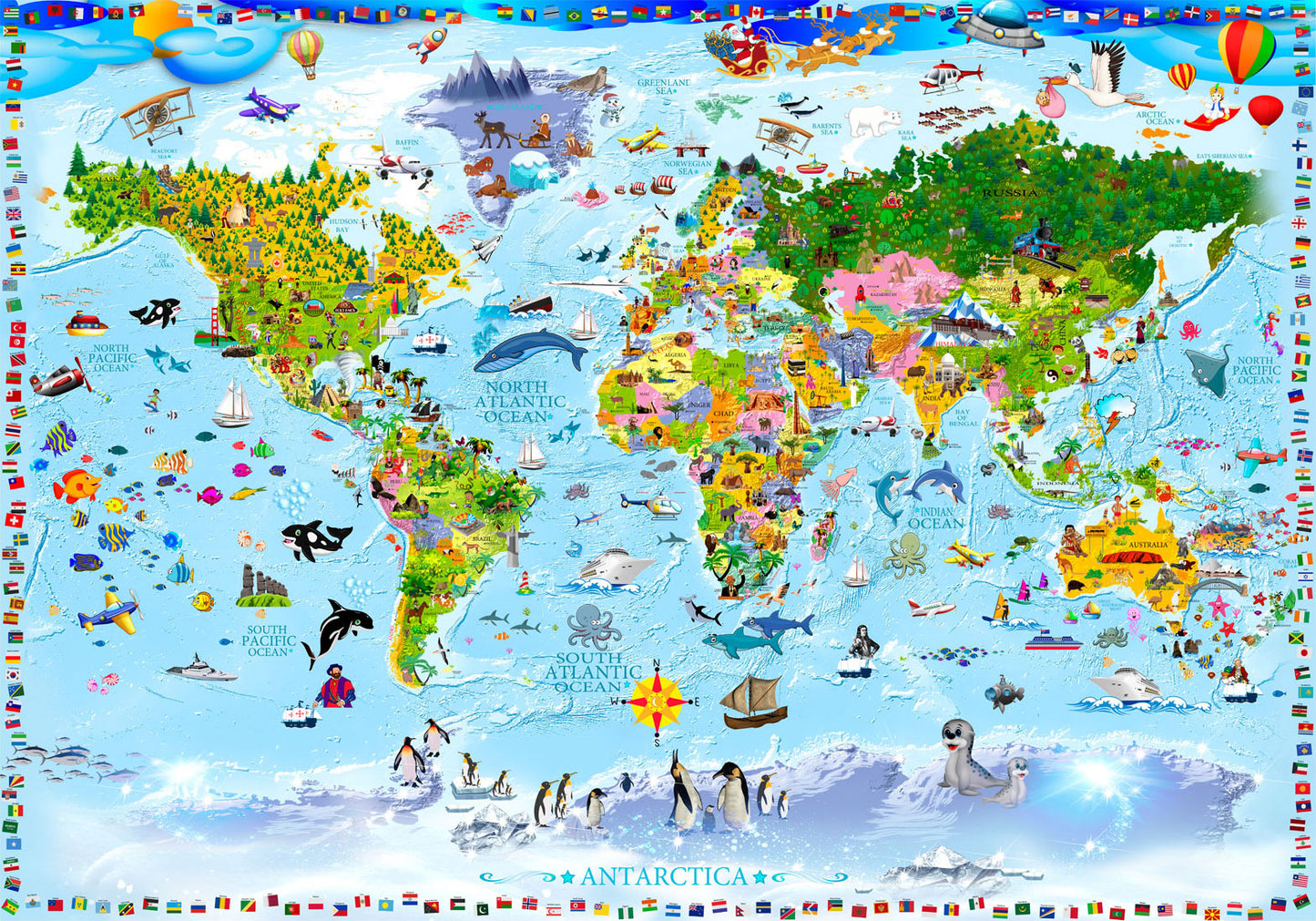Wall Mural - World Map for Kids
