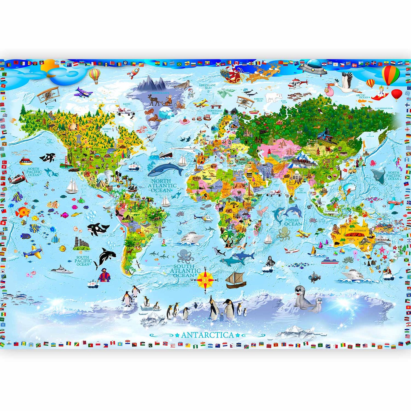 Wall Mural - World Map for Kids
