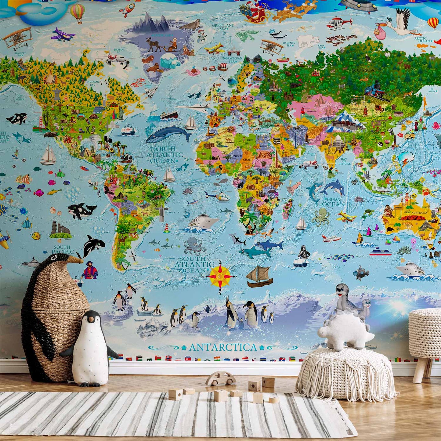 Wall Mural - World Map for Kids