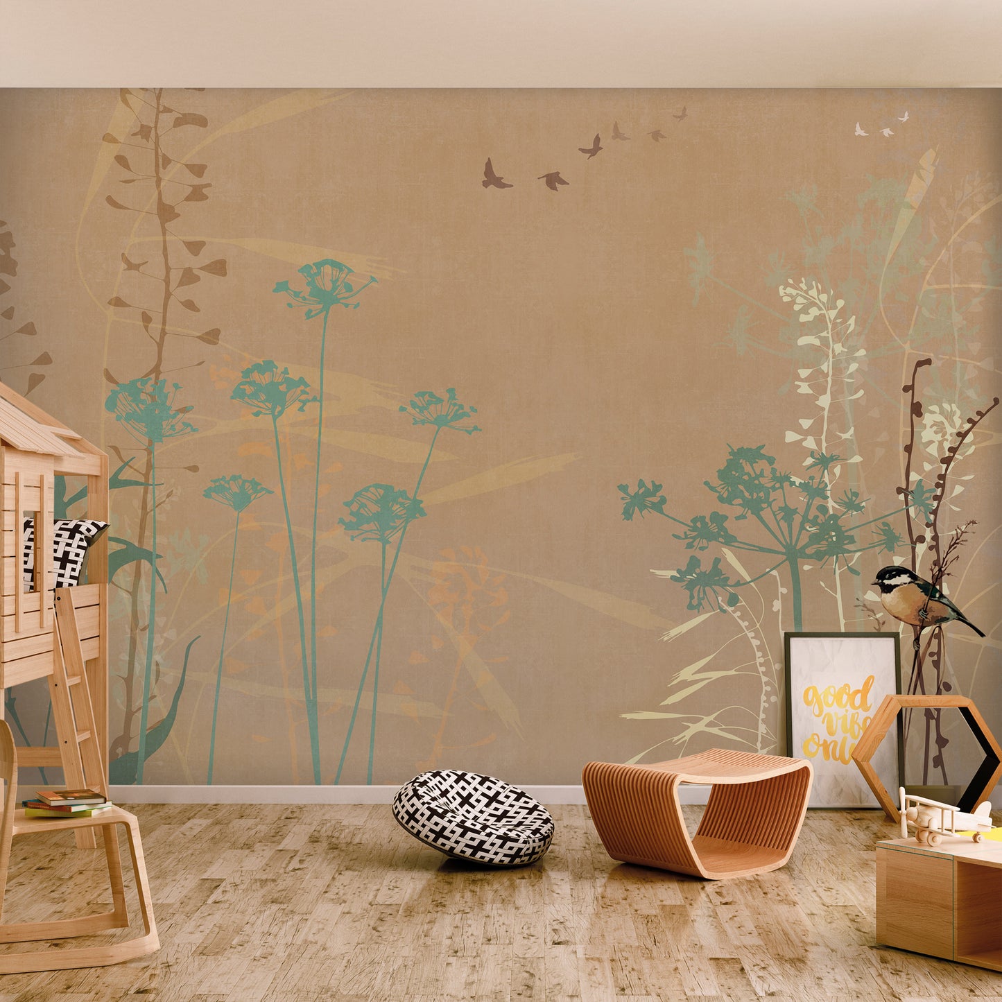 Wall Mural - Bird in the Meadow