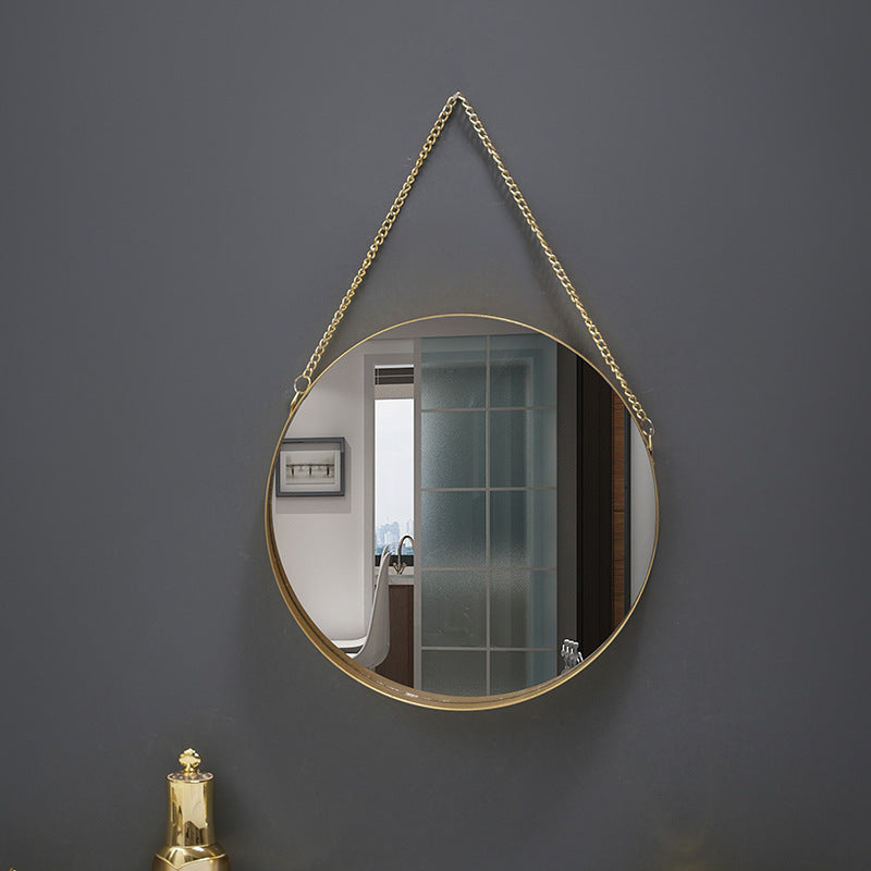 Miroir mural rond en fer forgé de style nordique