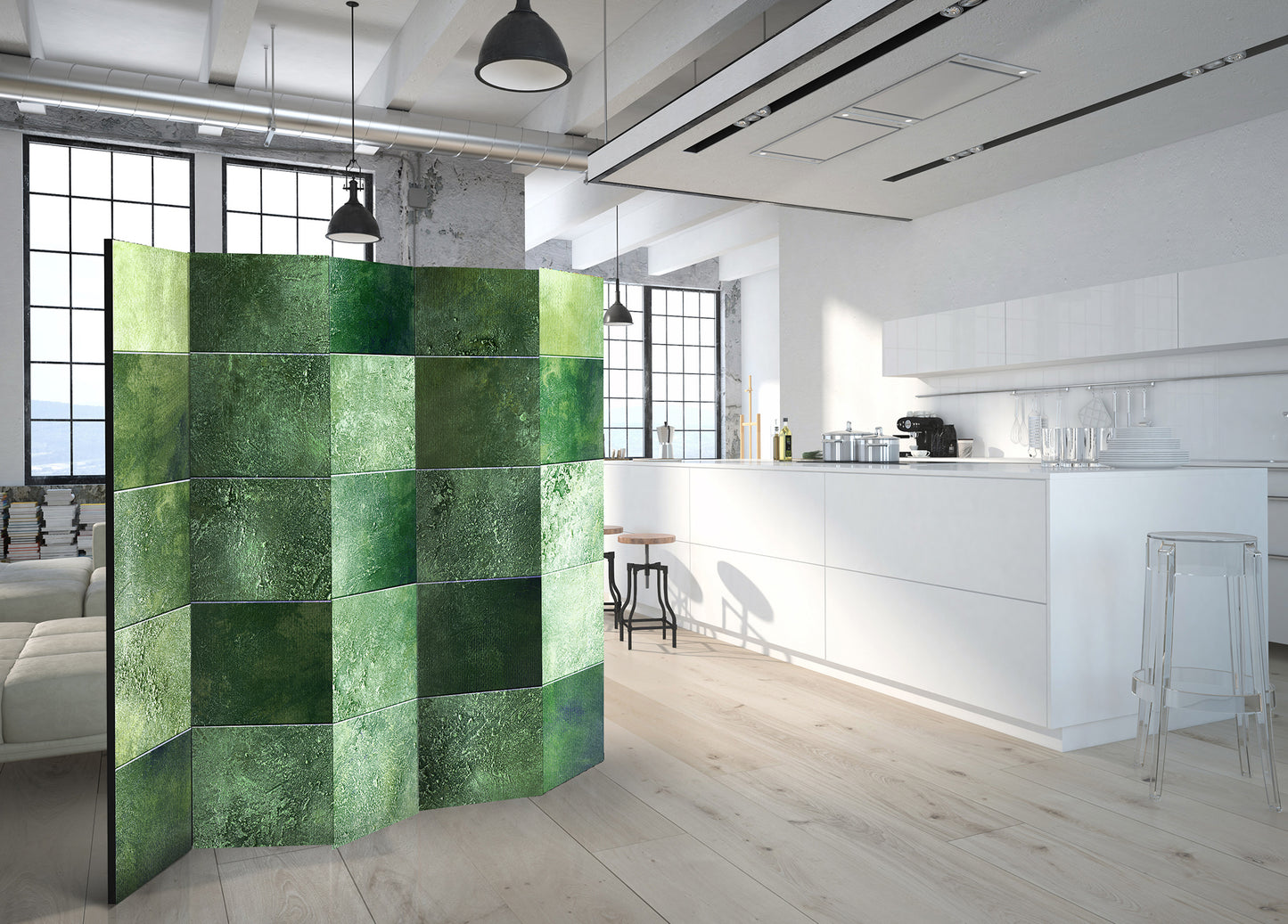 Room Divider - Green Puzzle II