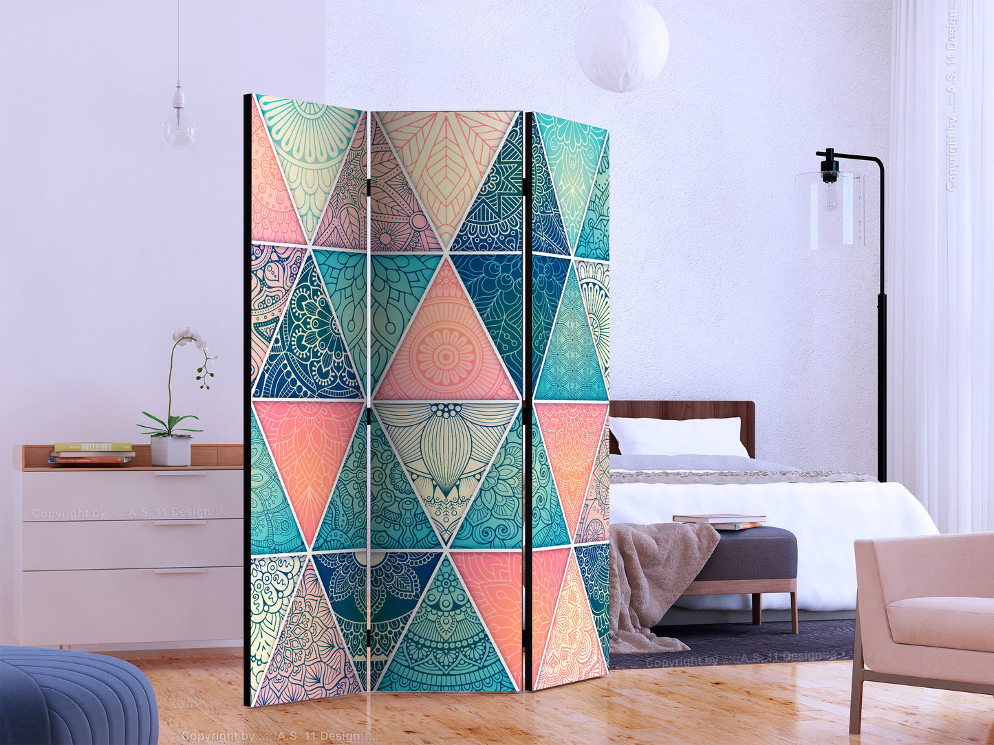Room Divider - Oriental Triangles