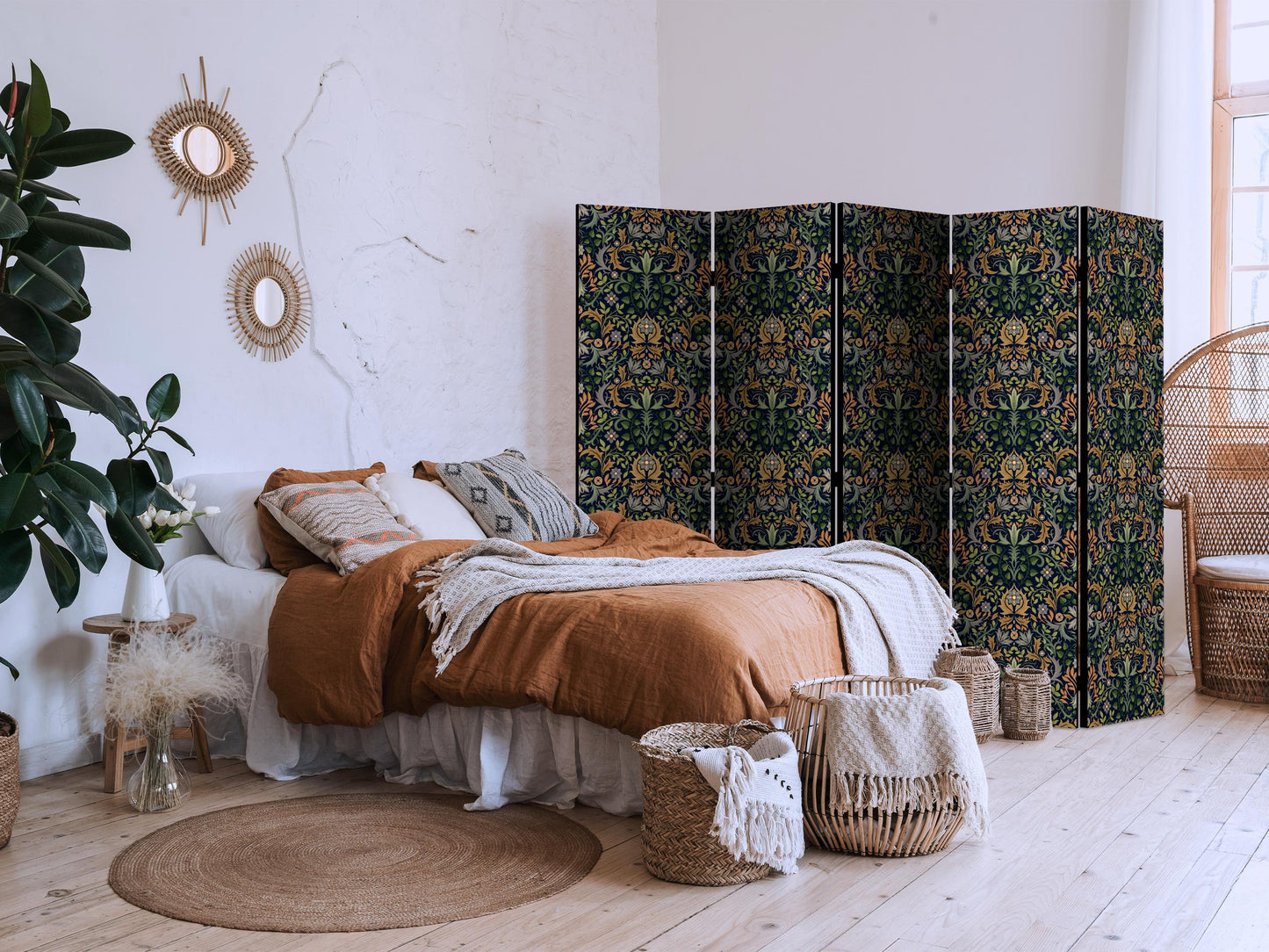 Room Divider - Retro Vintage Intricate and Rich Pattern in Victorian Style.