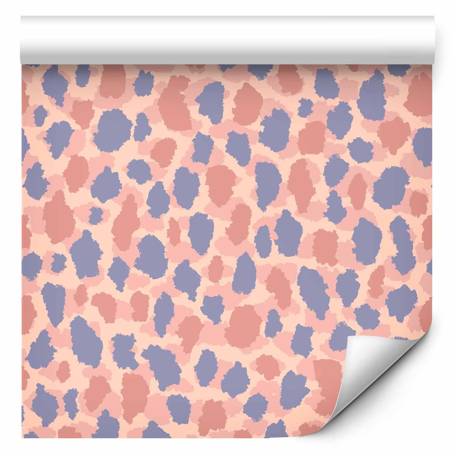 Wallpaper - Giraffe Pattern - colorful animal pattern in blue-pink spots.