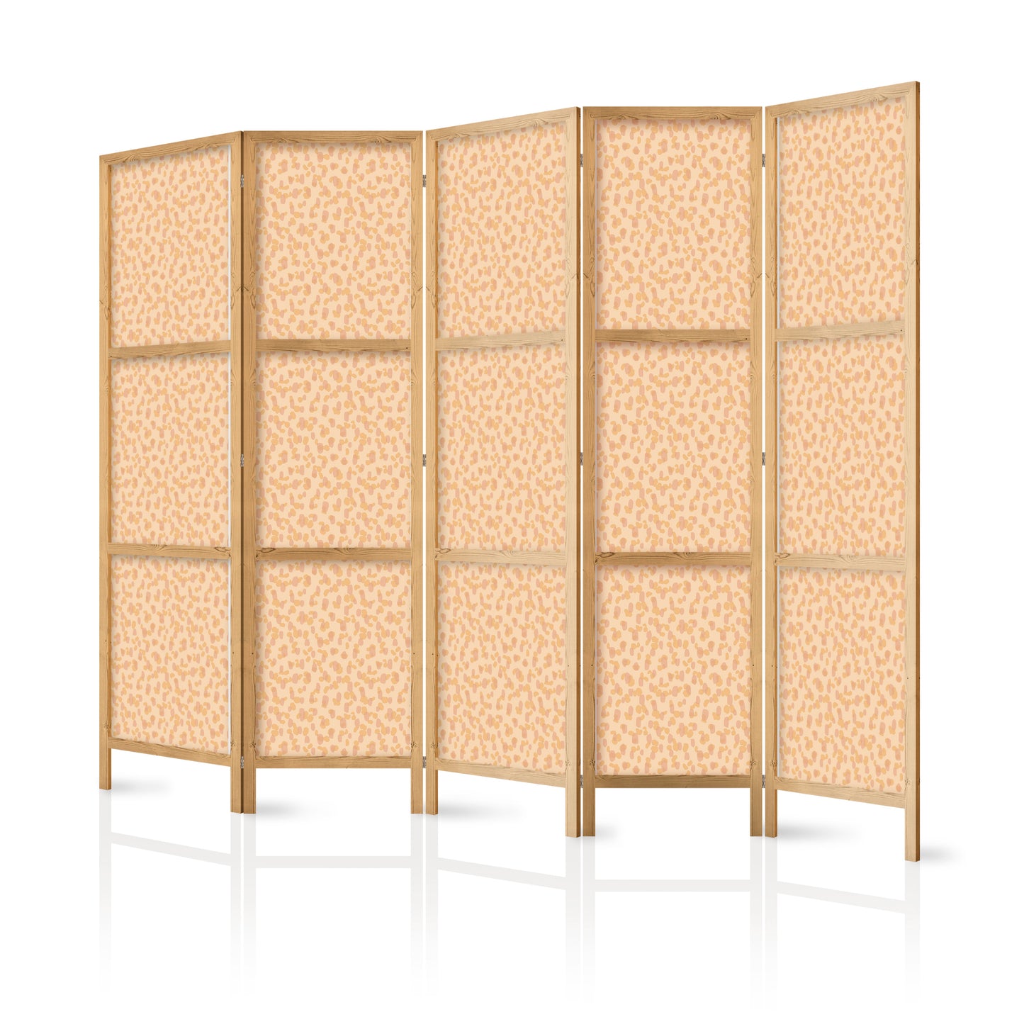 Japanese Room Divider - Tiny Dots - Optimistic Pattern in Peach Colors.