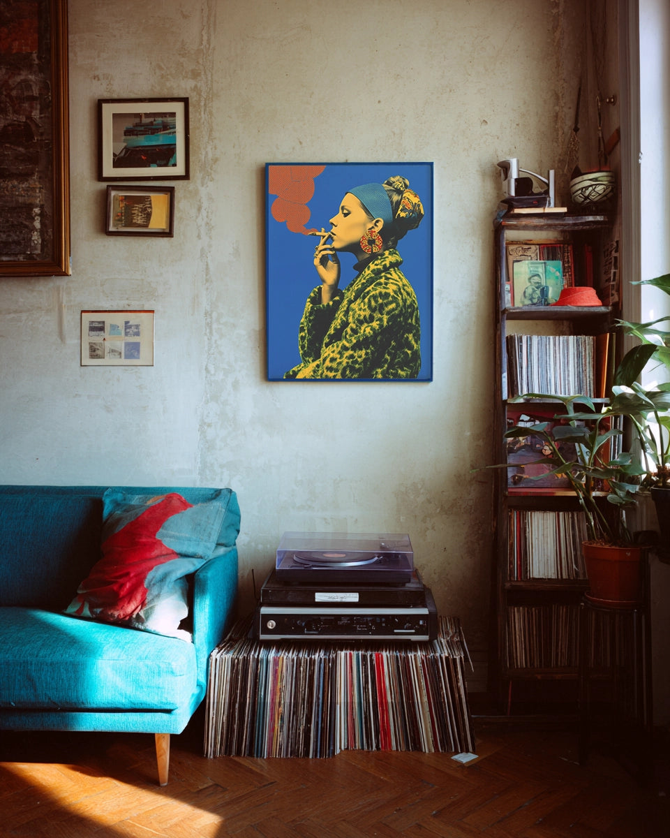 Wall art Smoking woman